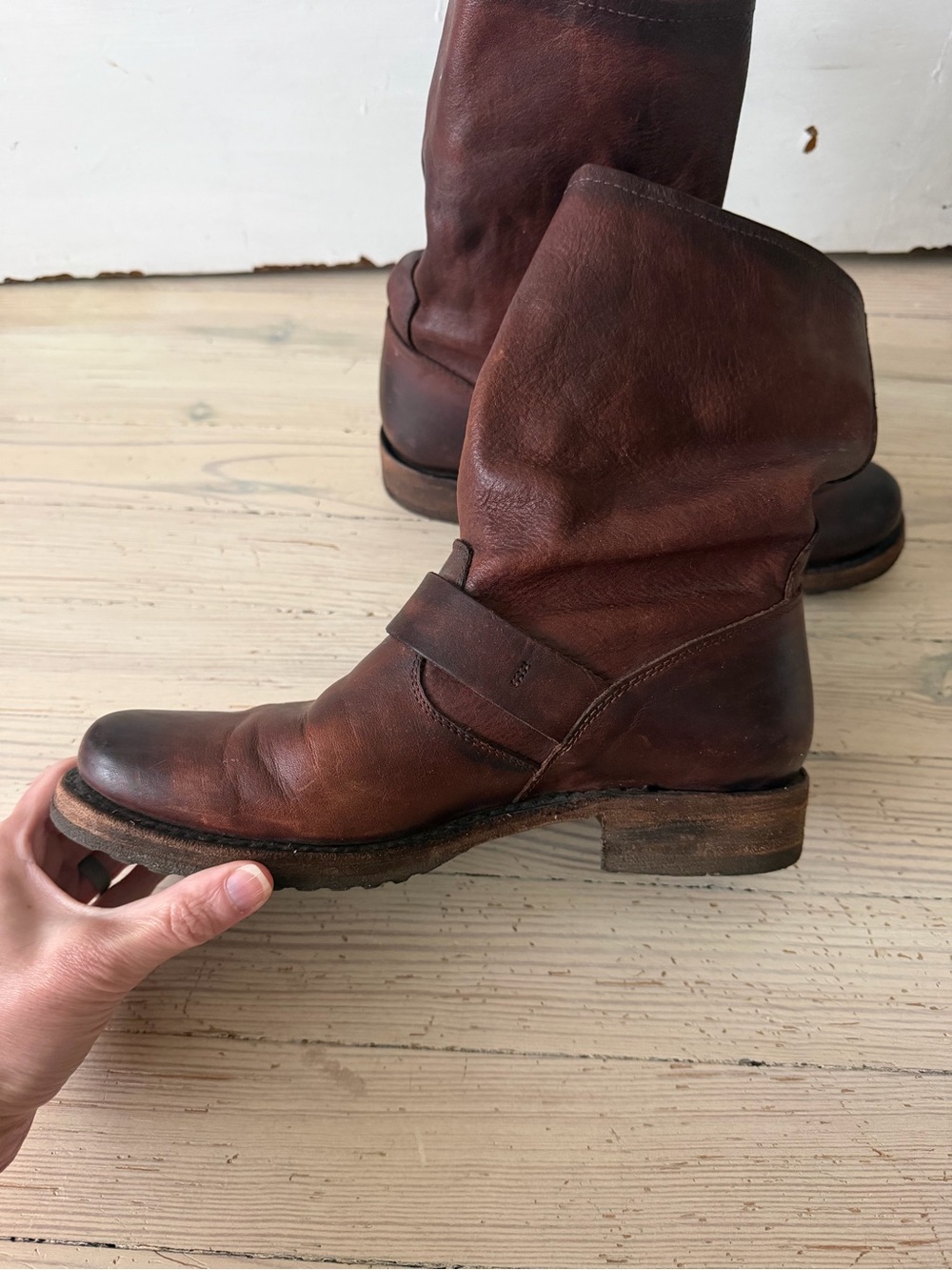 Frye Veronica Flex Short Leather Boot - Brown - Picture 6 of 10